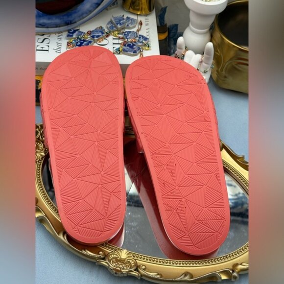 🆕 KURT GEIGER LONDON 🧿 NWOT Meena Eagle Quilted Slide, Salmon - Sz 39 US8.5 - Picture 14 of 15